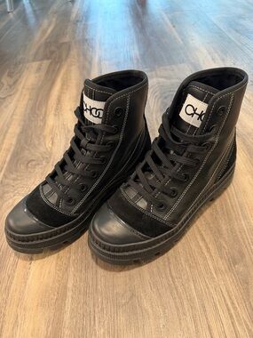 Jimmy Choo Black High-Top Combat Boots